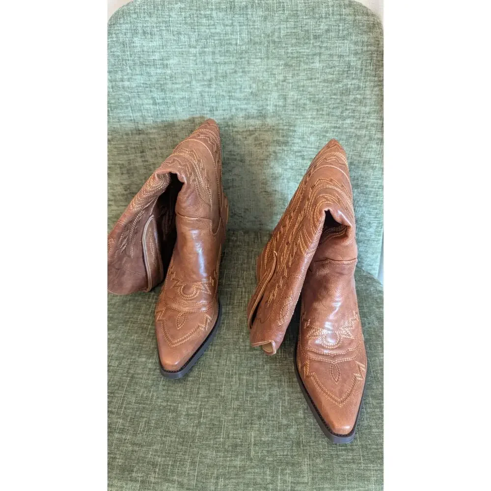 LeunDen Brown Cowboy Boots for Women, size 10